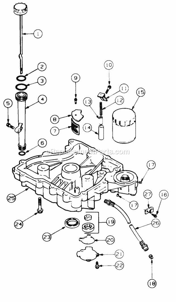 Oil Pan/Lubrication Diagram and Parts List for 4815F 556C465M100 Cub Cadet Lawn Mower